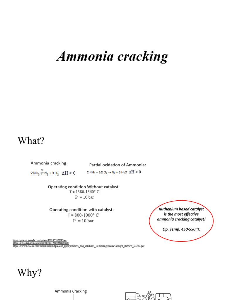Ammonia Cracking for Hydrogen Production | PDF