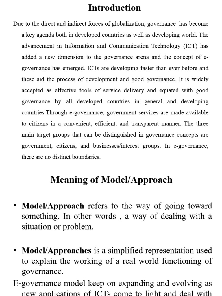 E-Governance Models Overview | PDF | Governance | E Government