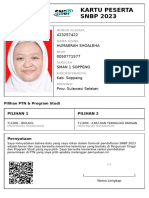 Kartu Peserta SNBP 2023: 423257422 Humaerah Shoaleha 0050771577 Sman 1 Soppeng Kab. Soppeng Prov. Sulawesi Selatan