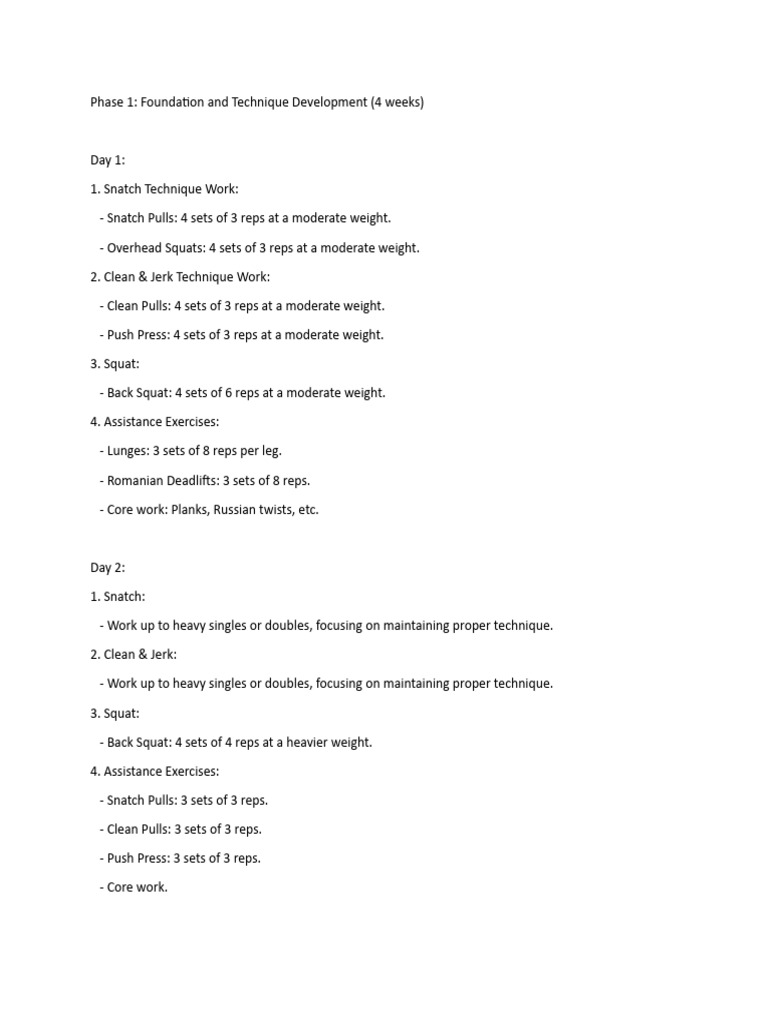 Weightlifting Training Program | PDF | Wellness