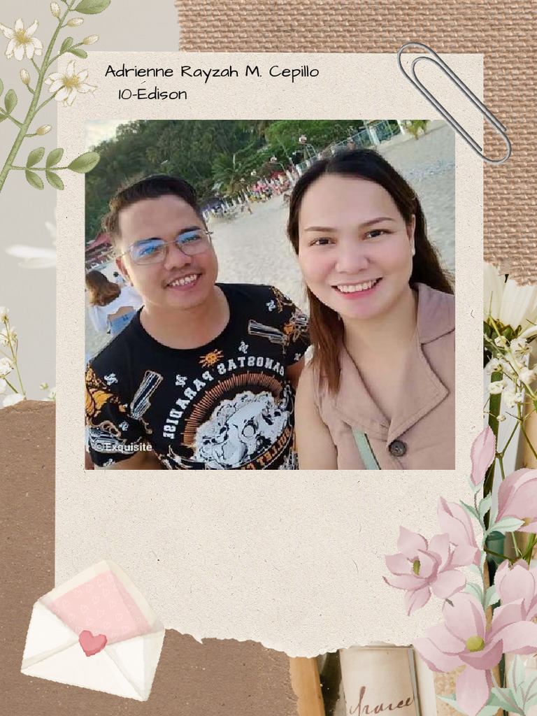 Brown vintage love and flower blank paper a4 document pdf