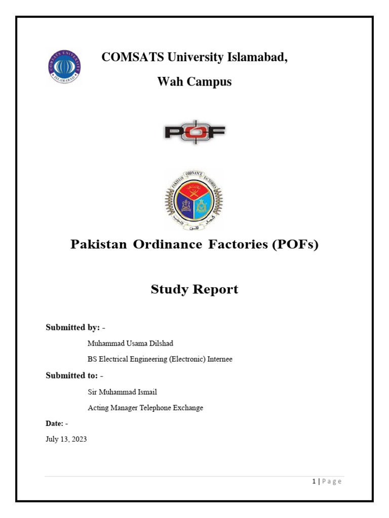 POF Study Report Telephone Exchange PDF Telephone