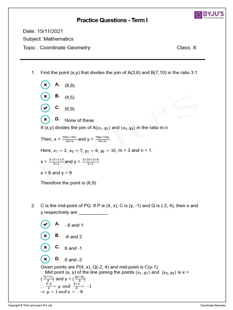 cbse-class-10-coordinate-geometry-mcq-practice-solutions-pdf-euclid