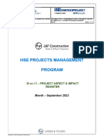 Nama Water Services PMP SI. No. 11 - Project Aspect & Impact Register - September 2023