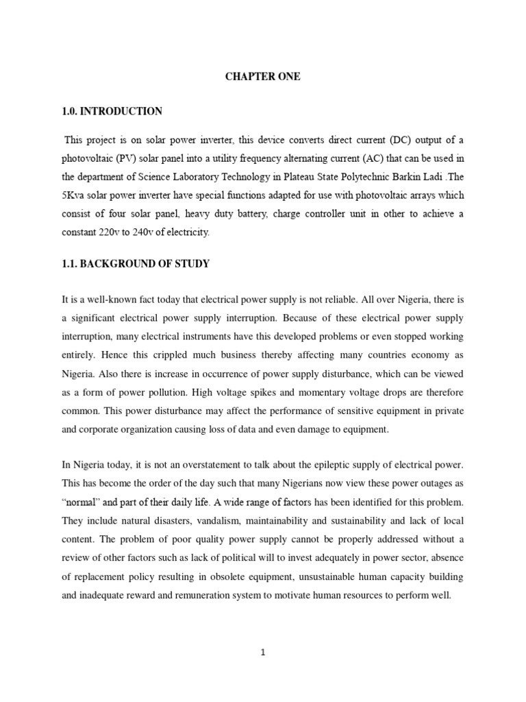 5KVA Solar Power Inverter Project Overview | PDF | Transformer | Field ...