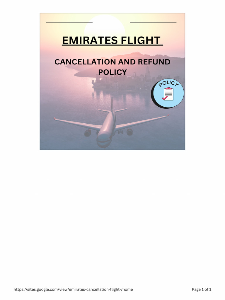 Emirates Cancellation Flight Policy PDF