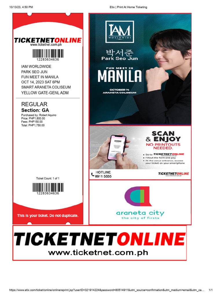 Etix Print at Home Ticketing PDF