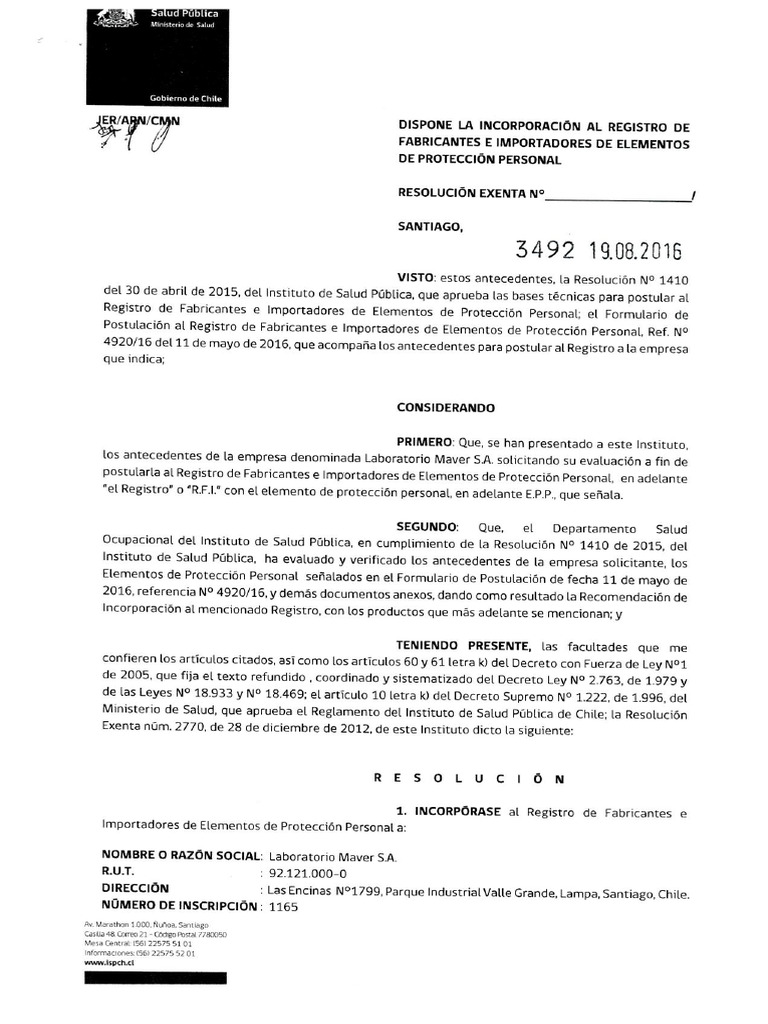Resolucion Isp 3492 Bloqueador Solar | PDF