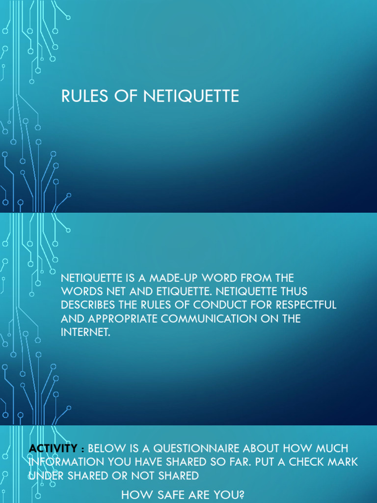 Rules of Netiquette PDF Malware World Wide 