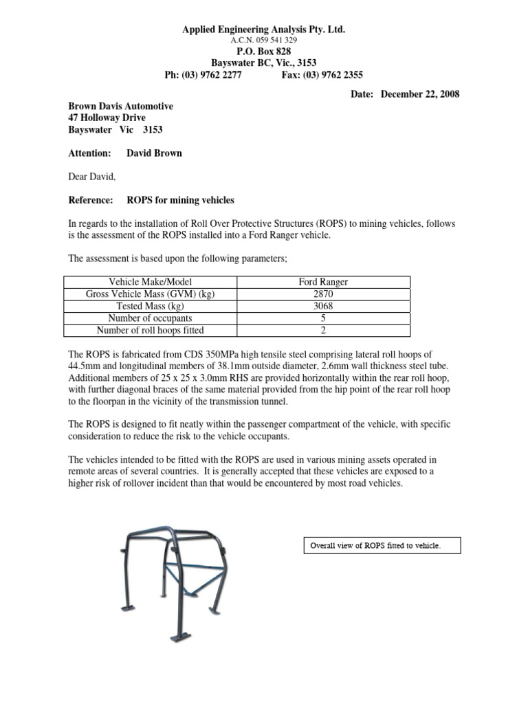 ROPS Ranger Report | PDF