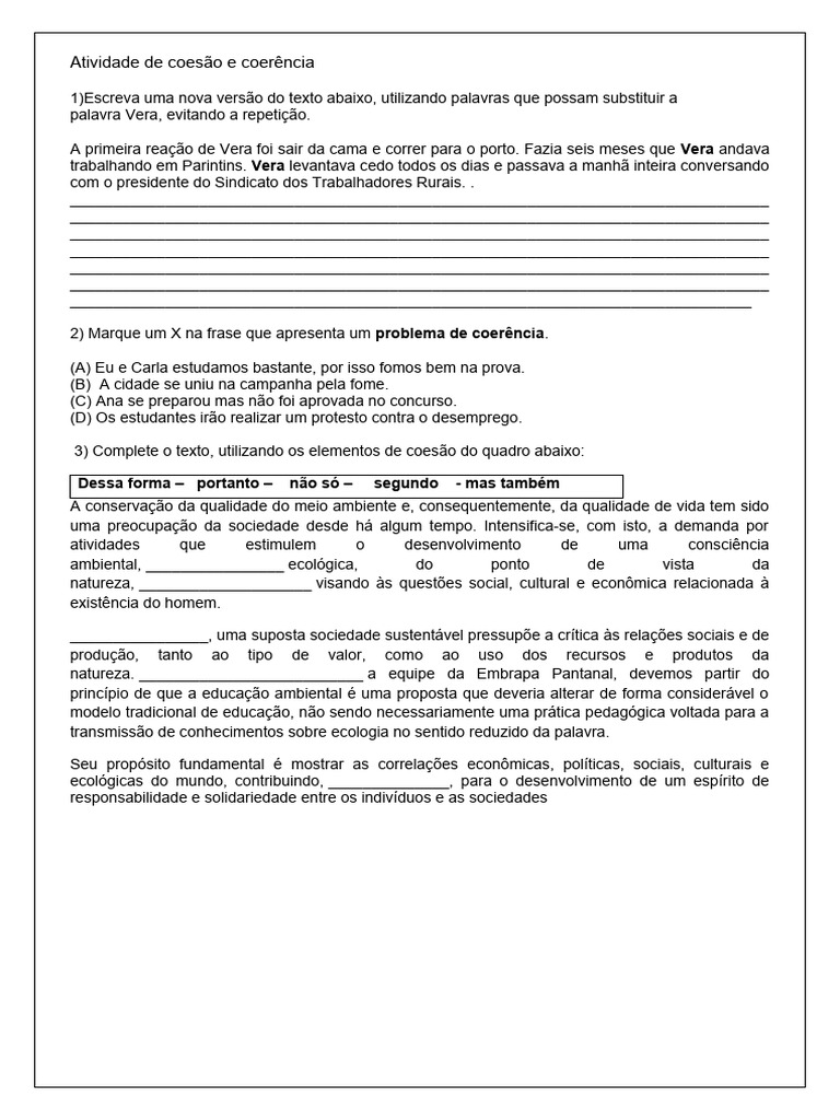 Sinônimos e Coesão Textual | PDF | Carreira e Crescimento