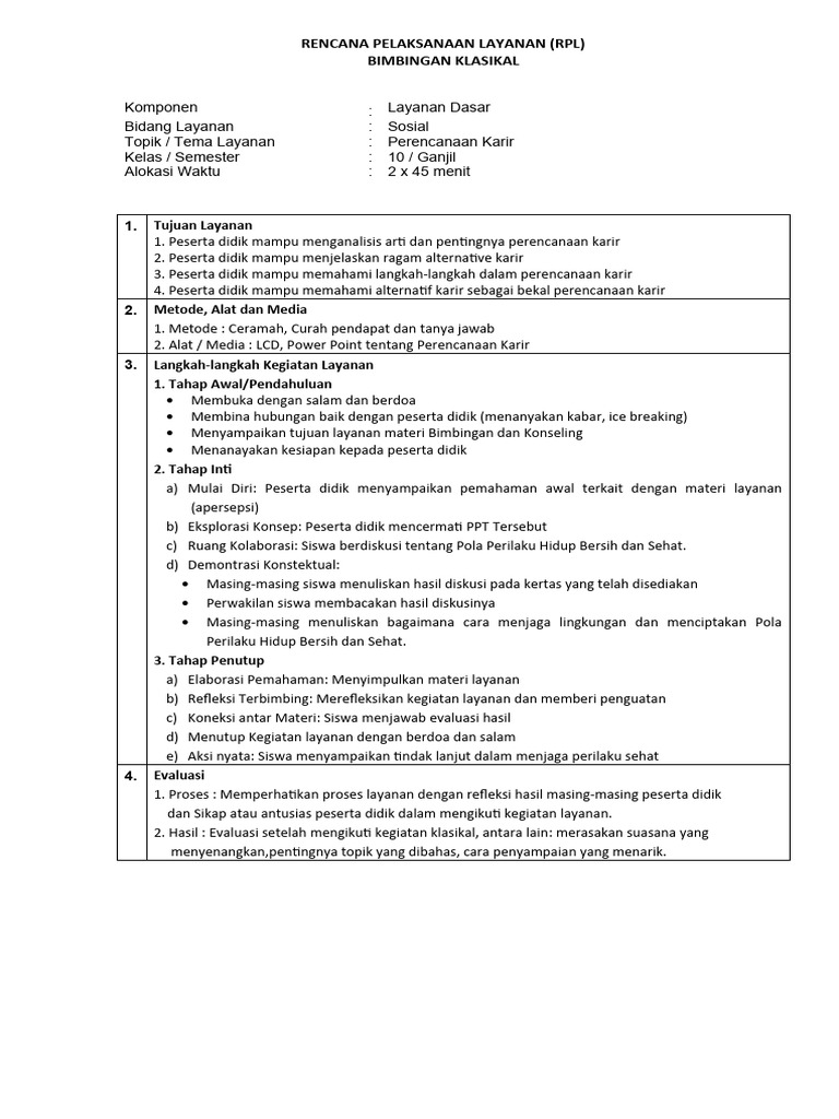 RPL Bimbingan Karir Kelas 10 | PDF