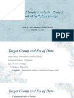 Needs and Goals Analysis: Project Proposal of Syllabus Design