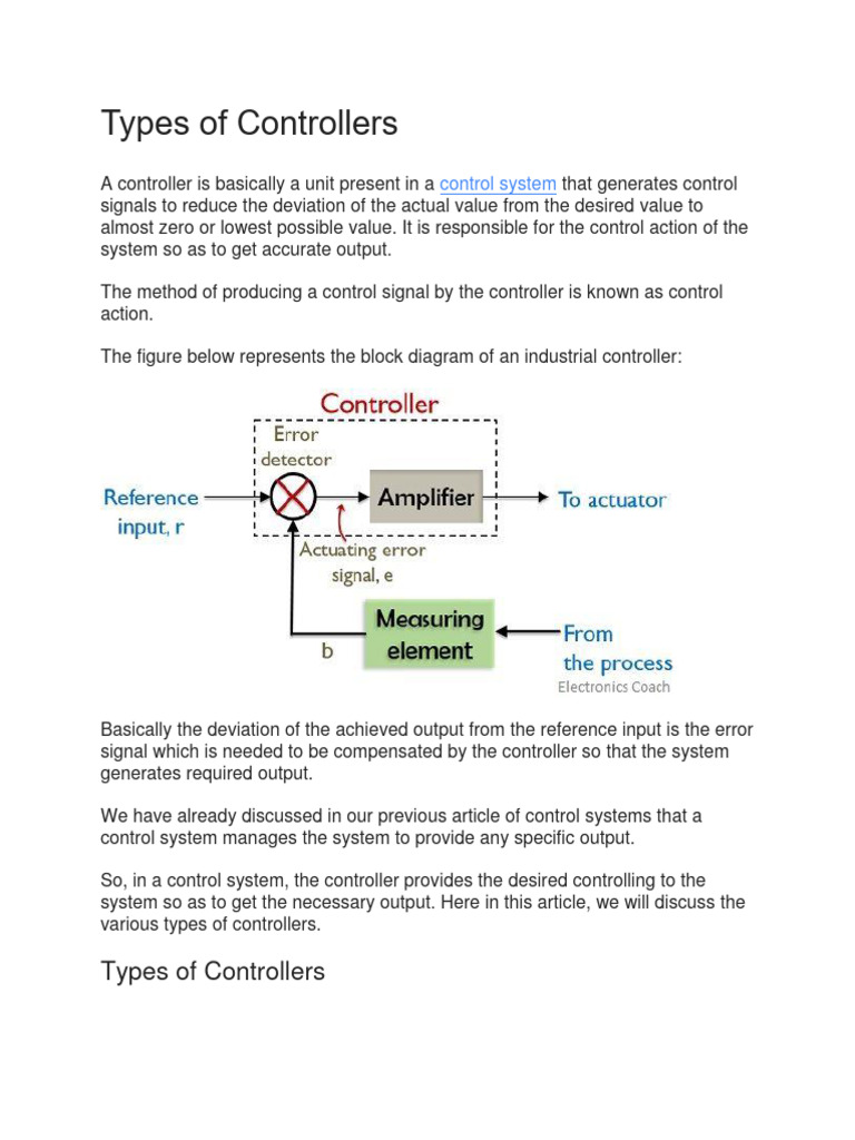 Types of Controllers | PDF