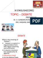 Class - Xi English (Core) : Topic - Debate