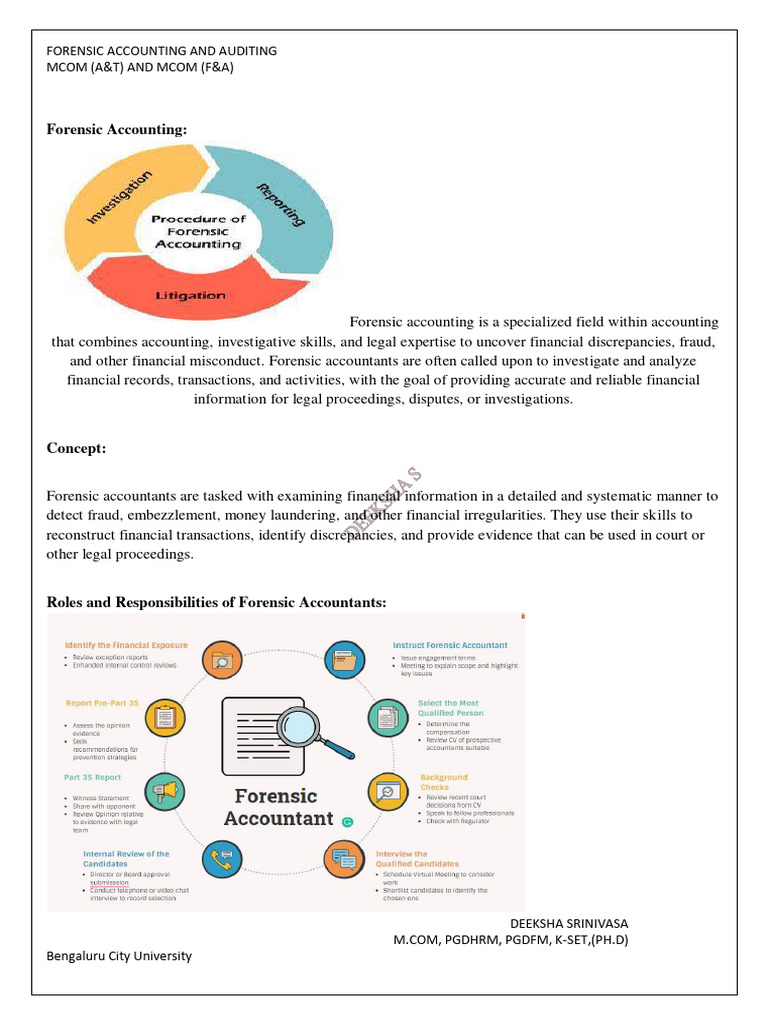 Forensic Accounting Overview and Roles | PDF | Business | Law