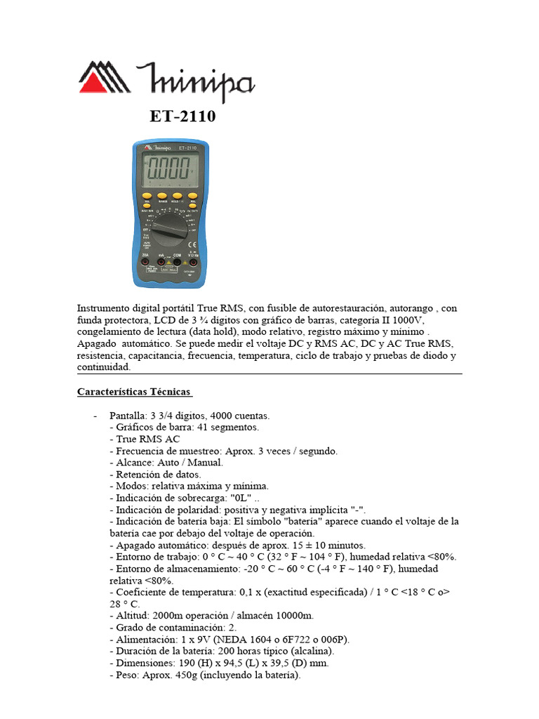 ET-2110 | PDF | Metrología | Electromagnetismo