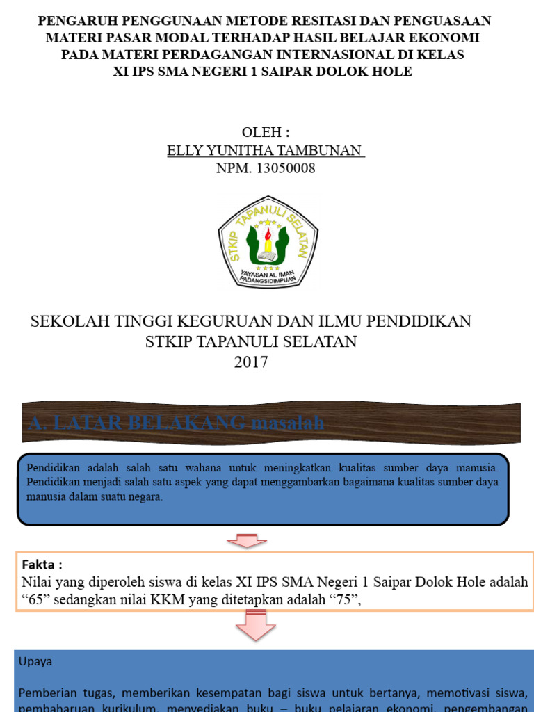 Metode Resitasi & Hasil Belajar Ekonomi | PDF | Karier & Perkembangan