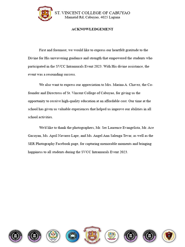 SVCC Intramurals 2023 Highlights | PDF | Science & Mathematics