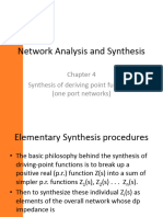 Network Analysis and Synthesis: Synthesis of Deriving Point Functions (One Port Networks)