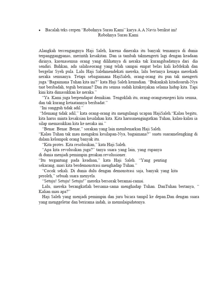 Cerpen Robohnya Surau Kami PDF