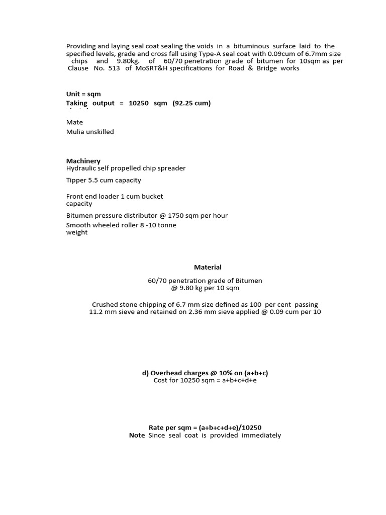 Seal Coat PDF Road Surface Construction Aggregate