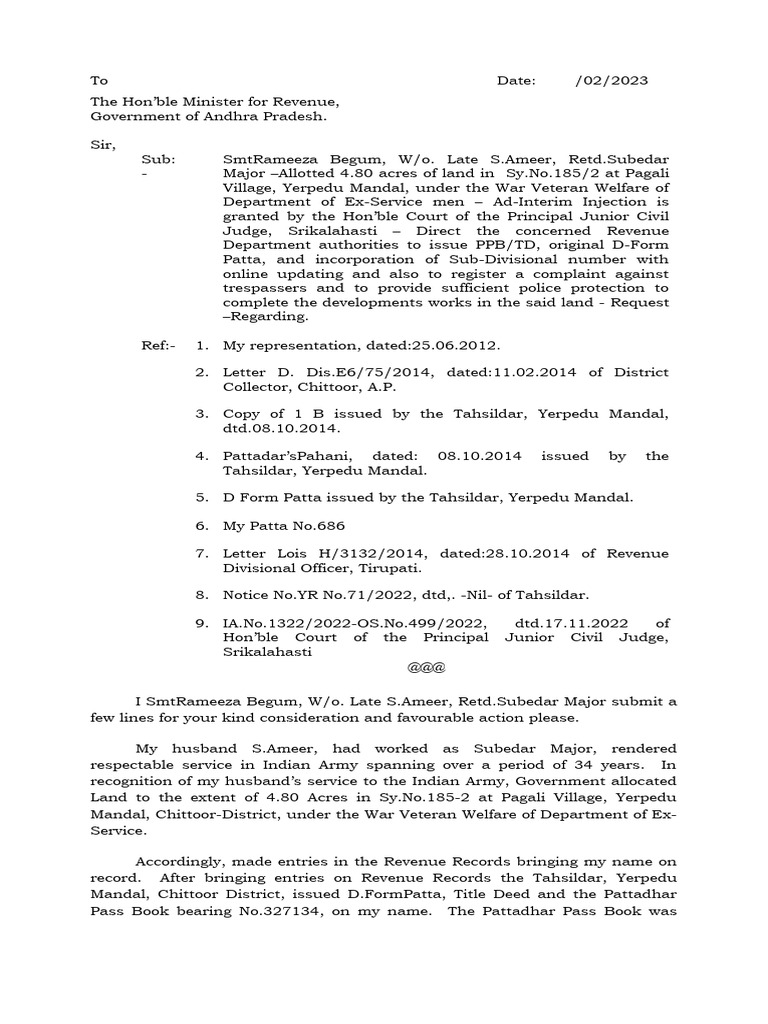 Request for Land Document Update | PDF