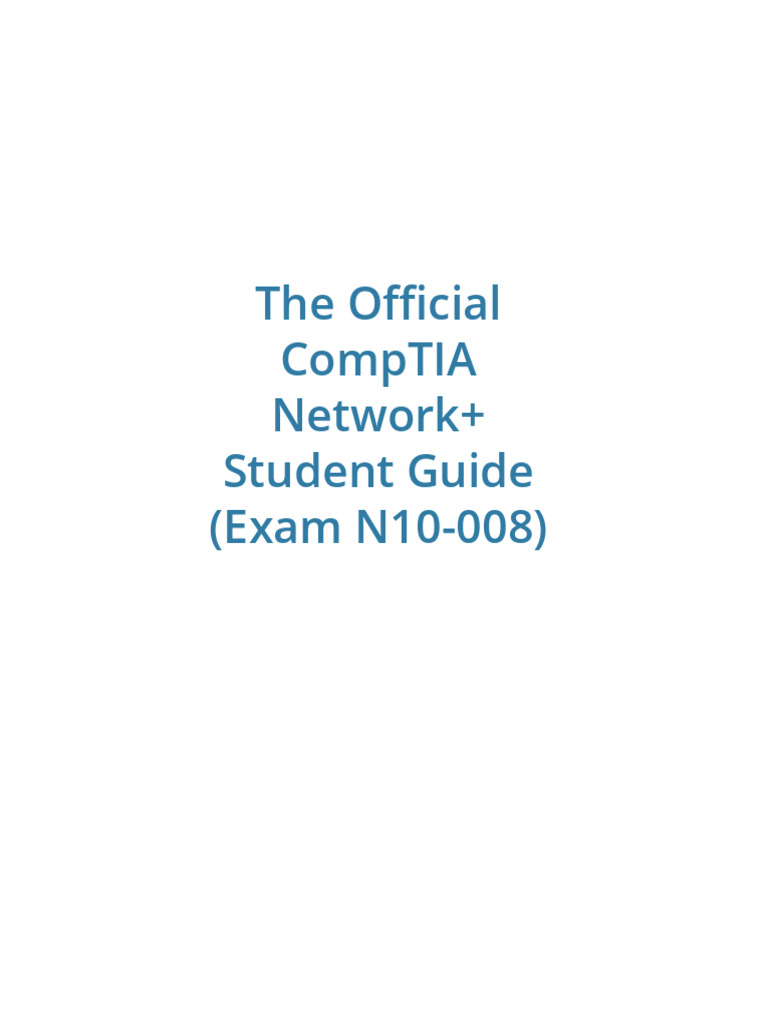 Downloadable Official CompTIA Network+ Student Guide | PDF