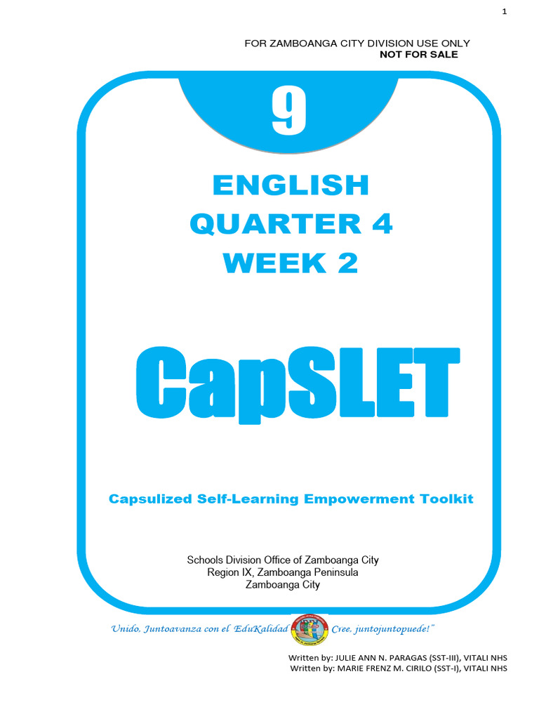 English Quarter 4 Week 2 Capslet PDF