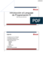 Introducción Al Lenguaje de Programación R: Agenda