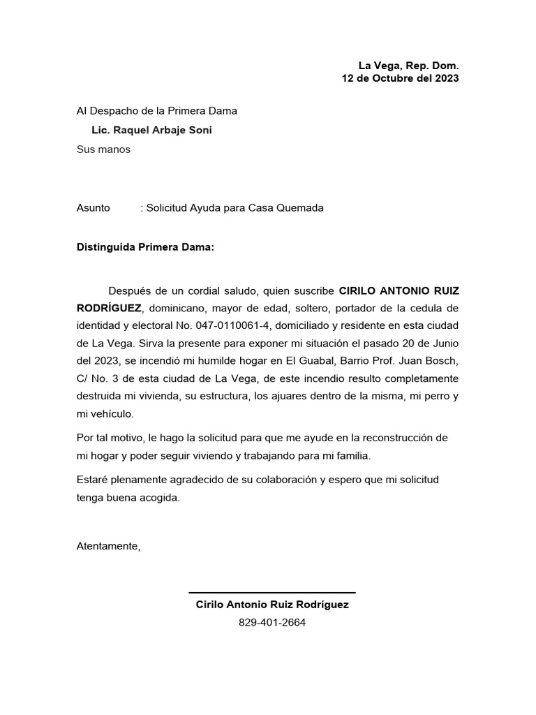 Carta Primera Dama PDF