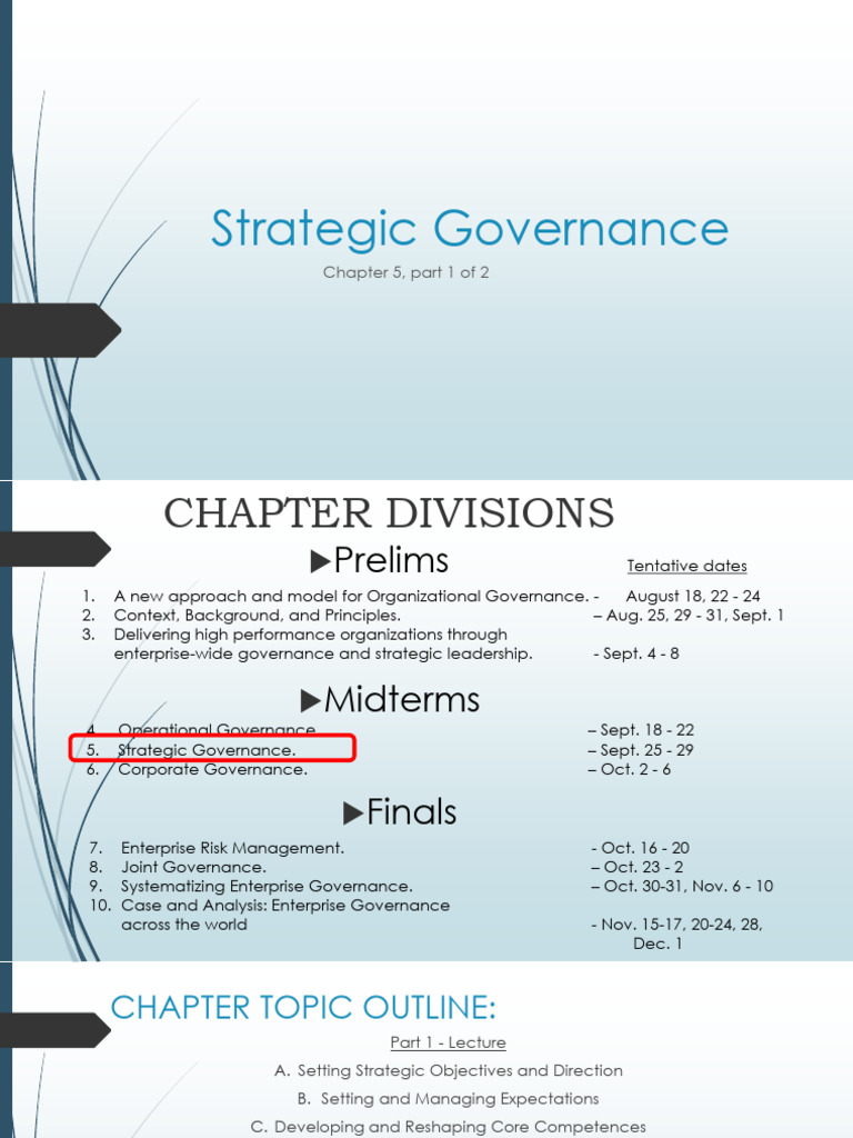 09 Ch.05 Strategic Governance - Part01 | PDF | Strategic Management ...