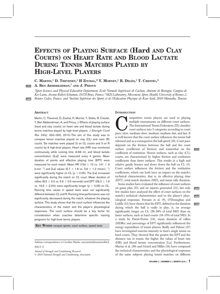 Effects of playing surface hard and clay pdf