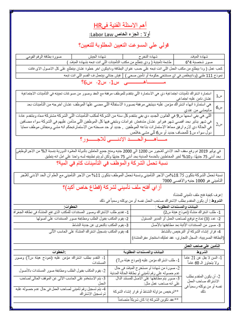 اهم الاسئله الفنيه لل Hr | PDF