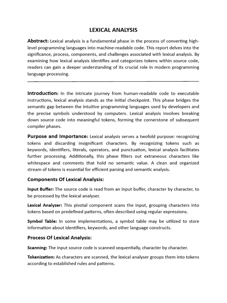 Lexical analysis pdf