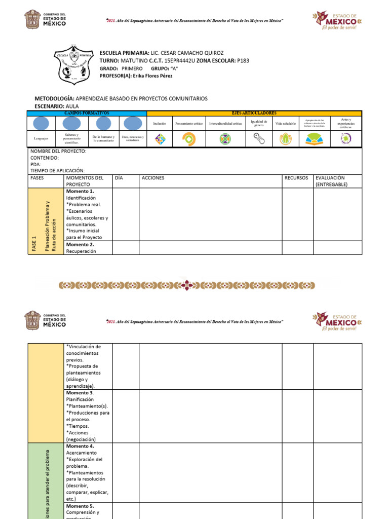 Planeación - Aprendizaje Basado en Proyectos Comunitarios | Descargar ...