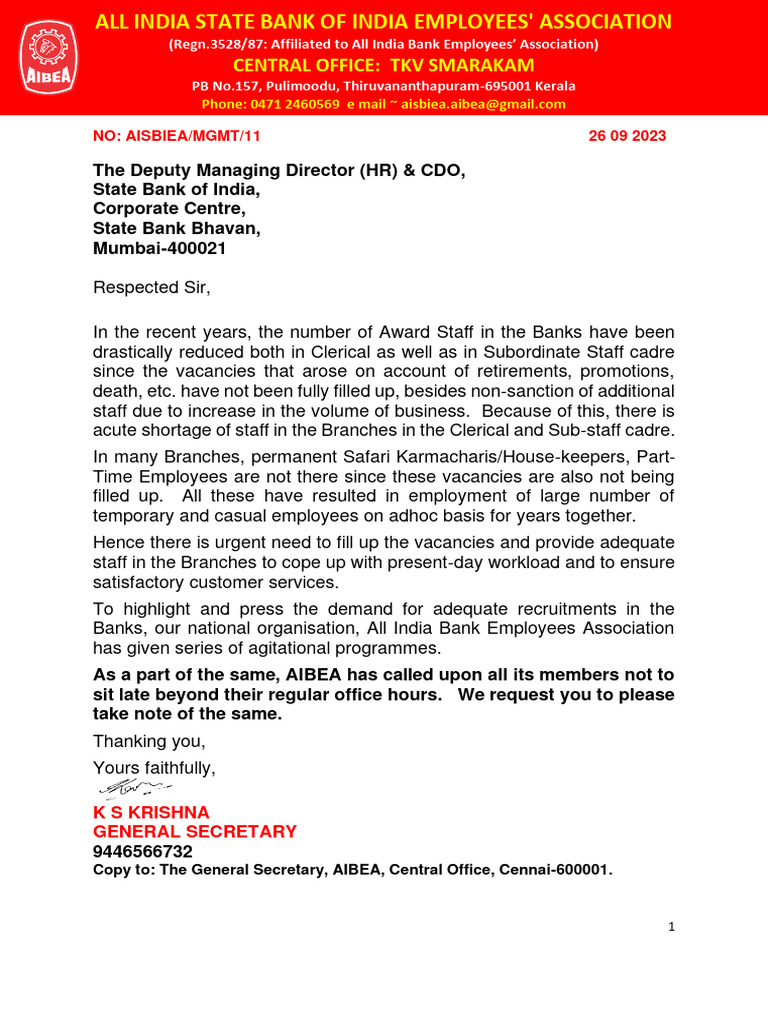 Aisbiea Letter No 11 Dated 26 09 2023 | PDF