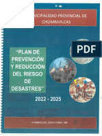 Plan de Prevencion y Reduccion Del Riesgo de Desastres de La Provincia de Chumbivilcas 2022 2025