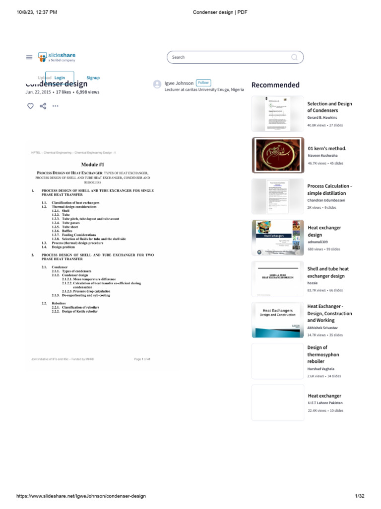Condenser Design - PDF | PDF | Heat Exchanger | Pipe (Fluid Conveyance)