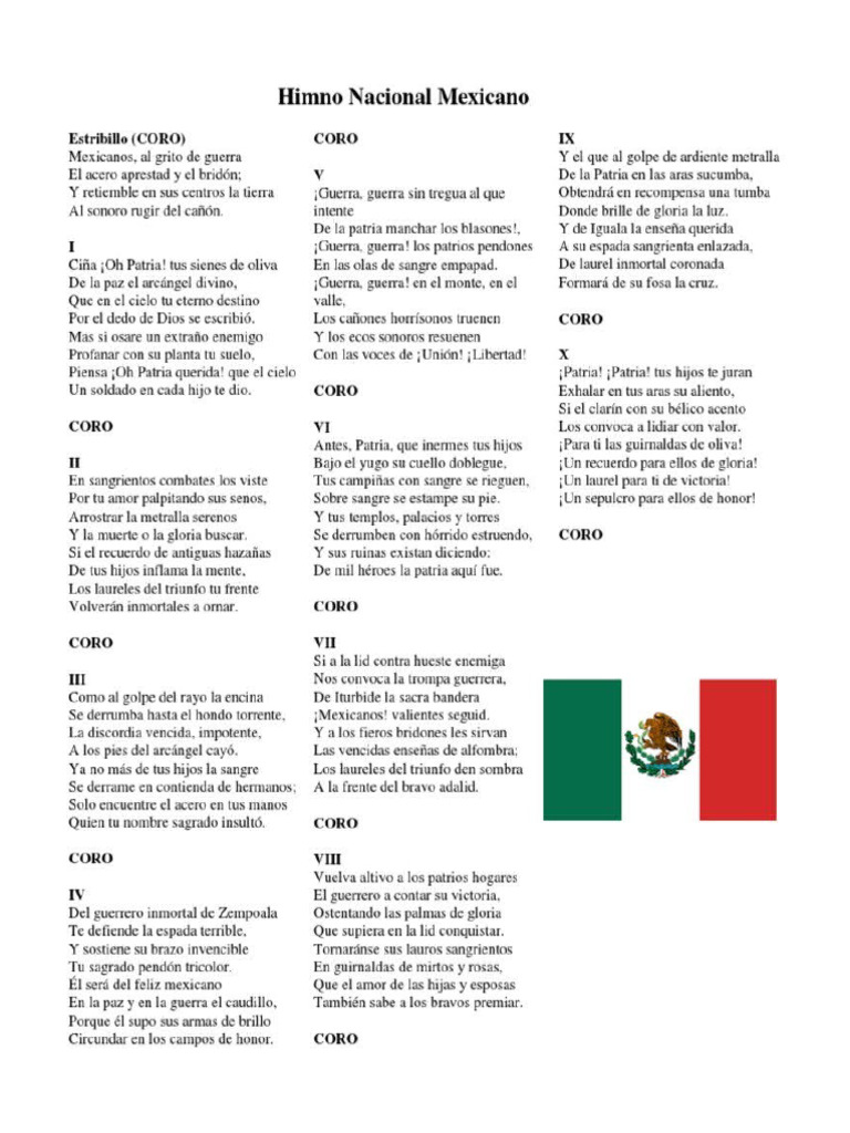 Himno nacional mexicano pdf