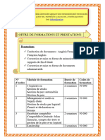 Offre de Formation Et Prestations Diverses Der