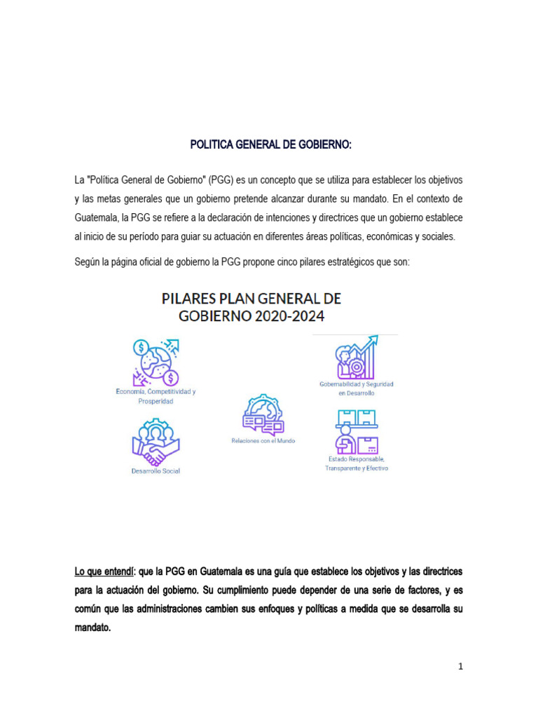 Política de Desarrollo en Guatemala 2024 | PDF | Guatemala ...