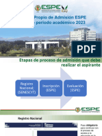 Proceso Propio Admisión Espe Sii-2023 - Aspirante