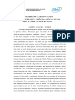 Caderno de campo -  Vinícius Pires de Campos dos Santos - PIBID - UNESP