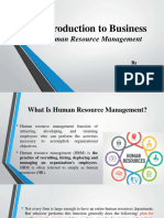 Introduction To Business: Human Resource Management