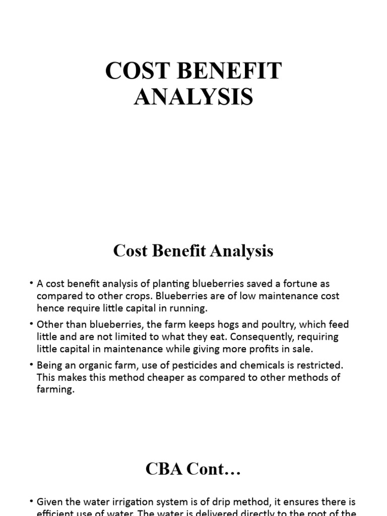 Cost Benefit Analysis of Blueberry Farming | PDF | Technology & Engineering