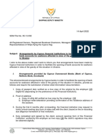 Circular 17-2022 (2022-04-14) - Arrangements by Cyprus Financial Institutions To Facilitate The Ofpening of Bank Account For Seafarers Affected