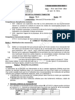 Devoir Du 1er Trimestre PCT Tle C 2022-2023 College Chaminade