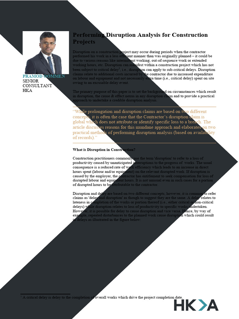 Disruption Analysis in Construction Projects | PDF | Employment | Business