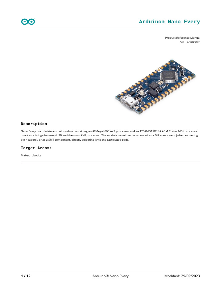 ABX00028 Datasheet-3235442 | PDF | Arduino | Usb